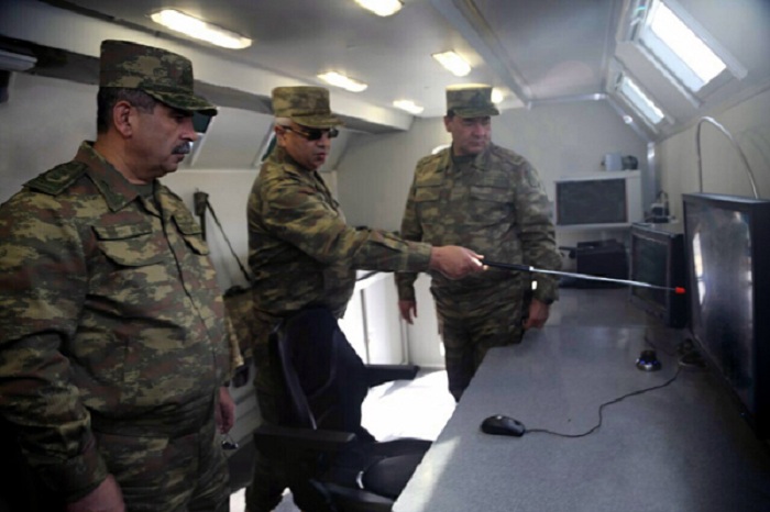 Azerbaijani defense minister visits Air Force mobile command post - PHOTOS   